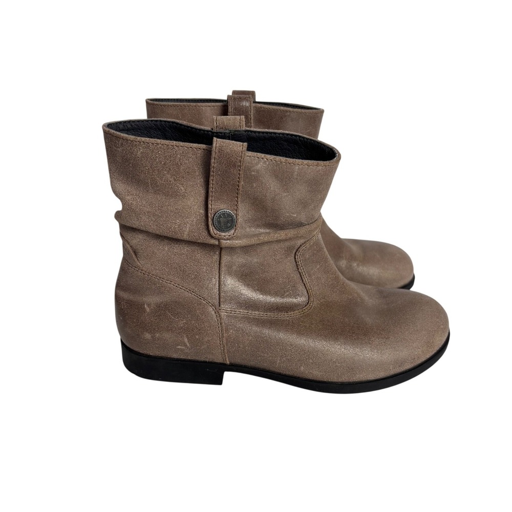 Birkenstock Sarnia Taupe Waxed Suede Leather Ankle‎ Boots Womens 36 L US 5-5.5